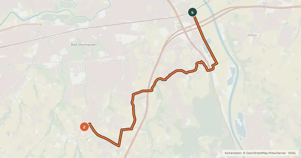 Kartenübersicht der Radroute Radroute 52-53