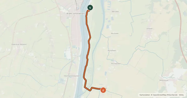 Kartenübersicht der Radroute Radroute 52-53