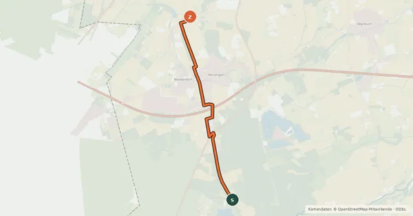 Kartenübersicht der Radroute Radroute 52-74