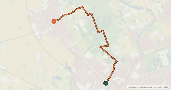 Kartenübersicht der Radroute Radroute 53-54