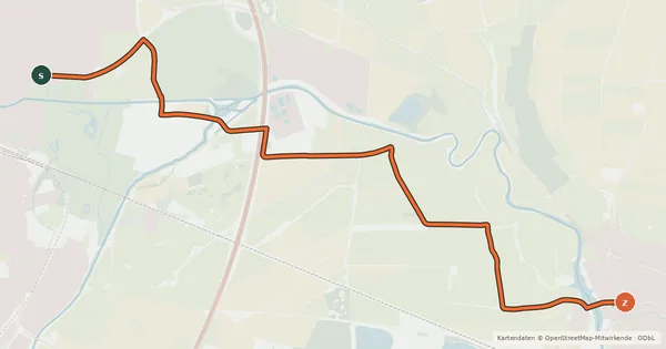 Kartenübersicht der Radroute Radroute 53-55