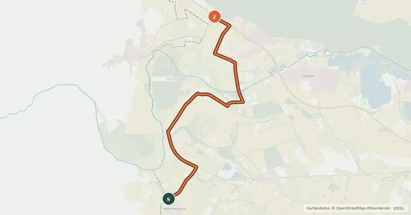 Kartenübersicht der Radroute Radroute 53-57