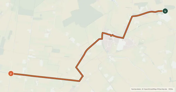 Kartenübersicht der Radroute Radroute 54-55