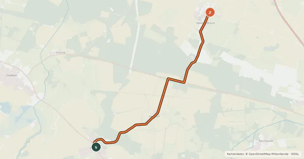 Kartenübersicht der Radroute Radroute 54-63