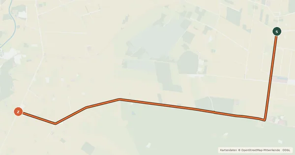 Kartenübersicht der Radroute Radroute 54-67
