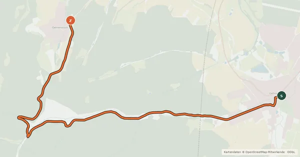 Kartenübersicht der Radroute Radroute 55-56