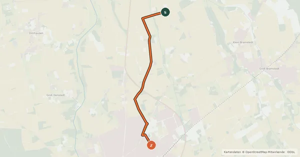 Kartenübersicht der Radroute Radroute 55-70