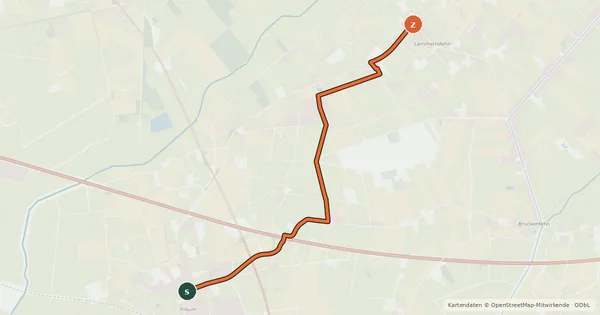 Kartenübersicht der Radroute Radroute 55-75