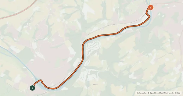 Kartenübersicht der Radroute Radroute 55-83