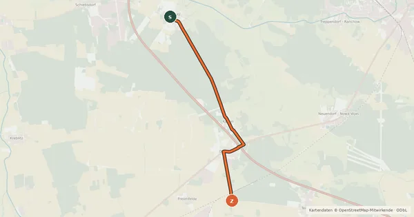 Kartenübersicht der Radroute Radroute 56-57