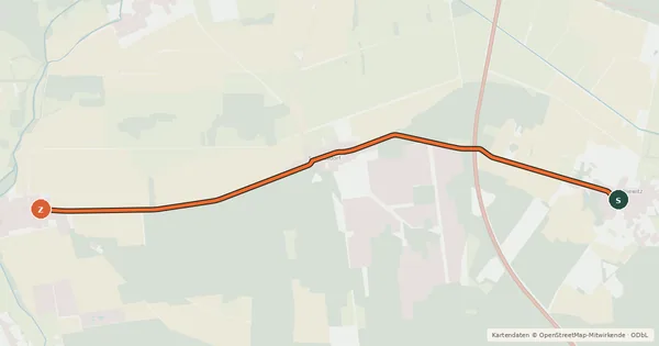 Kartenübersicht der Radroute Radroute 57-59