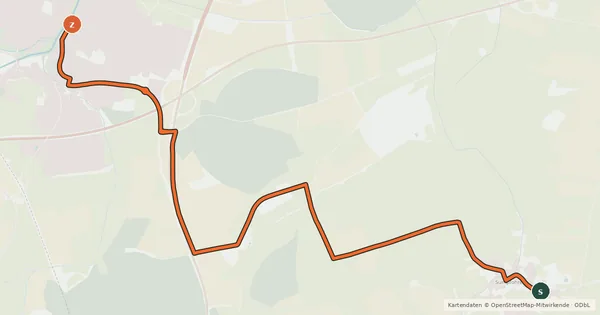 Kartenübersicht der Radroute Radroute 57-59
