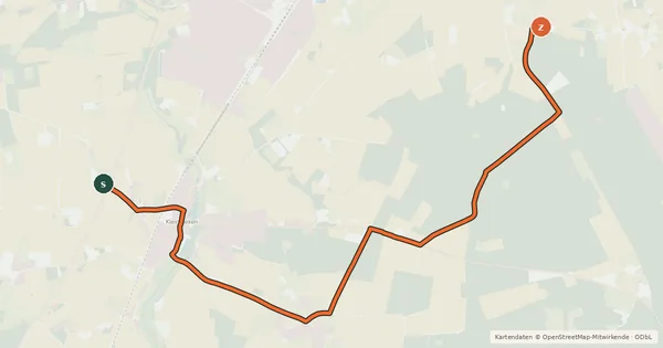 Kartenübersicht der Radroute Radroute 57-59