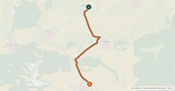 Kartenübersicht der Radroute Radroute 57-65