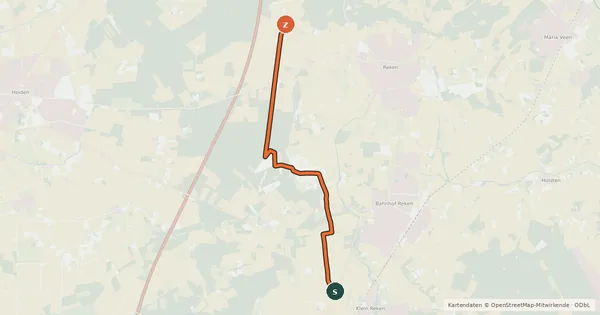 Kartenübersicht der Radroute Radroute 57-67
