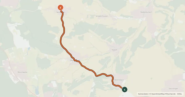 Kartenübersicht der Radroute Radroute 6-19