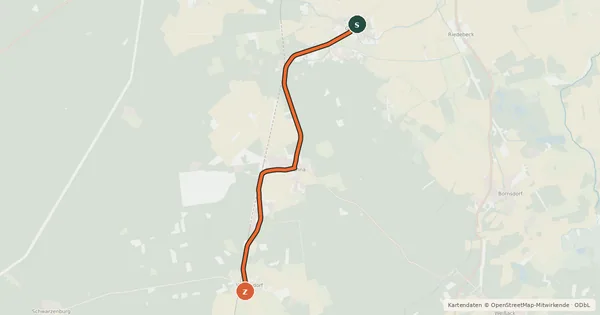 Kartenübersicht der Radroute Radroute 6-8