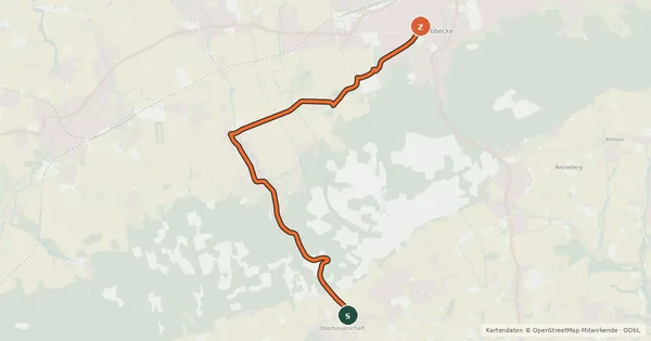 Kartenübersicht der Radroute Radroute 61-78