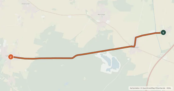 Kartenübersicht der Radroute Radroute 61-95