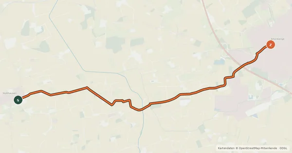Kartenübersicht der Radroute Radroute 62-65