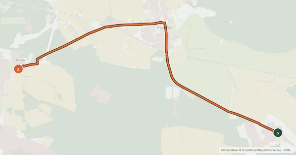 Kartenübersicht der Radroute Radroute 63-59