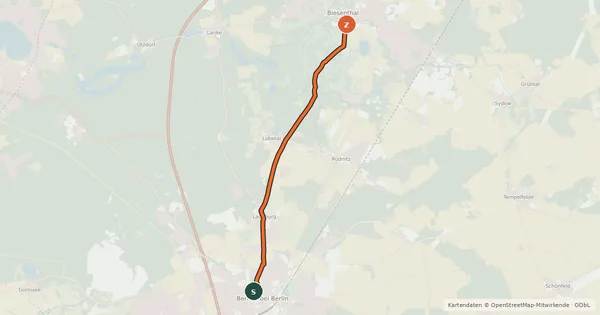Kartenübersicht der Radroute Radroute 63-72