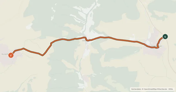 Kartenübersicht der Radroute Radroute 64-65