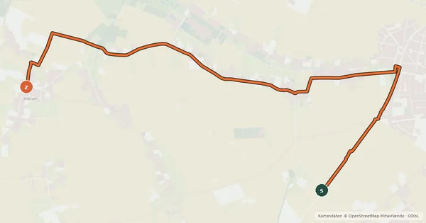 Kartenübersicht der Radroute Radroute 64-65