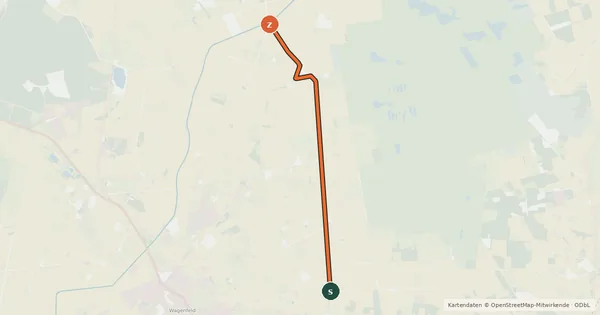 Kartenübersicht der Radroute Radroute 66-77