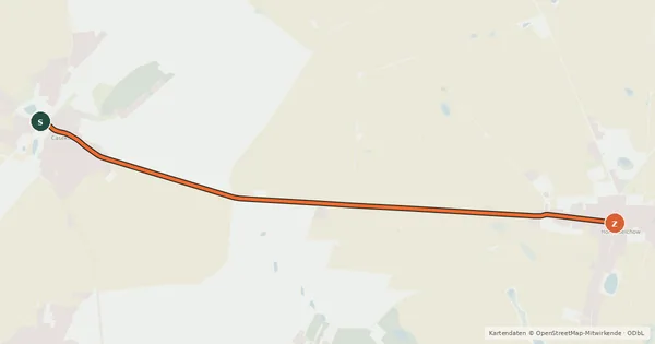 Kartenübersicht der Radroute Radroute 67-68