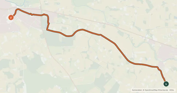 Kartenübersicht der Radroute Radroute 67-77