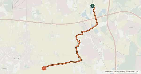 Kartenübersicht der Radroute Radroute 69-75