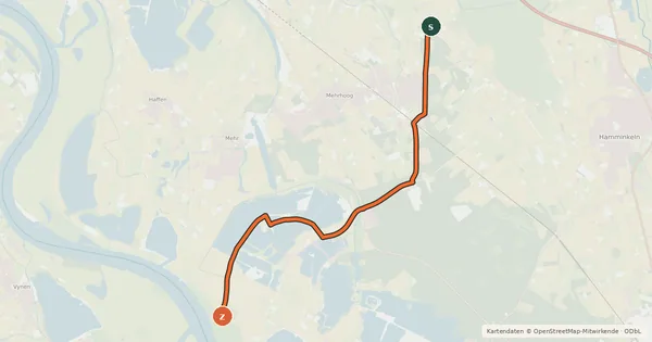 Kartenübersicht der Radroute Radroute 7-34