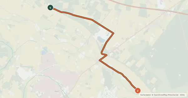Kartenübersicht der Radroute Radroute 70-71