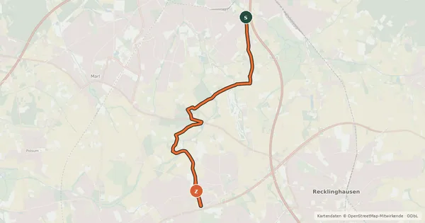 Kartenübersicht der Radroute Radroute 70-71