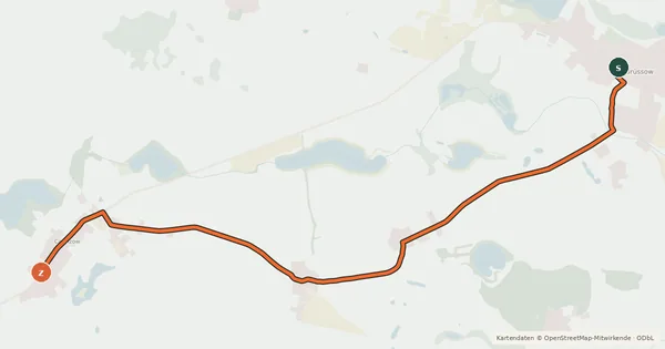 Kartenübersicht der Radroute Radroute 70-71