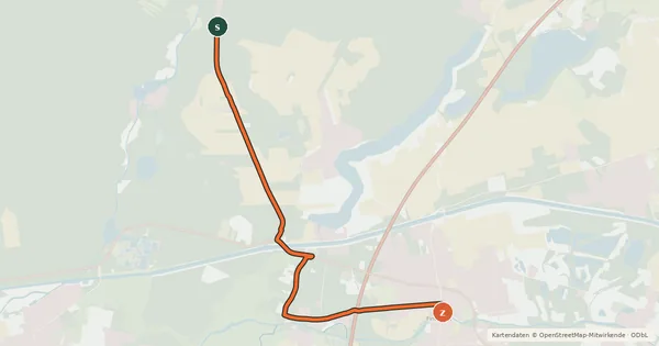 Kartenübersicht der Radroute Radroute 70-94