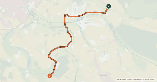 Kartenübersicht der Radroute Radroute 71-72