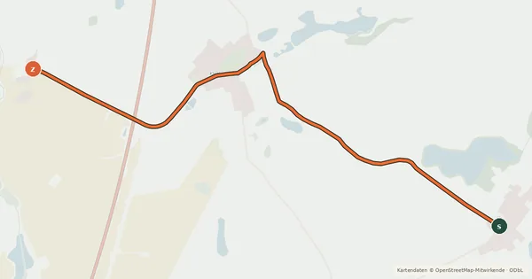 Kartenübersicht der Radroute Radroute 71-72