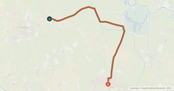 Kartenübersicht der Radroute Radroute 72-73