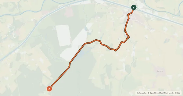 Kartenübersicht der Radroute Radroute 72-73
