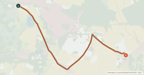 Kartenübersicht der Radroute Radroute 72-77