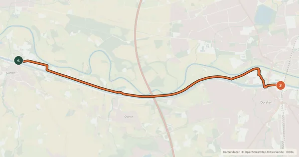 Kartenübersicht der Radroute Radroute 72-93