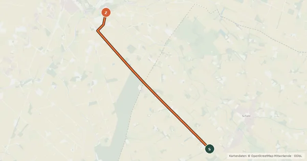 Kartenübersicht der Radroute Radroute 73-74
