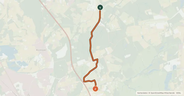 Kartenübersicht der Radroute Radroute 74-77