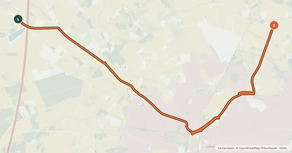 Kartenübersicht der Radroute Radroute 74-95