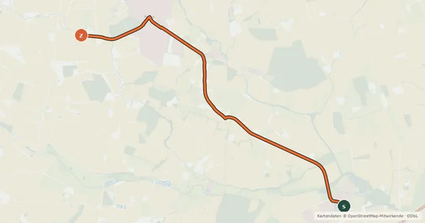 Kartenübersicht der Radroute Radroute 75-77