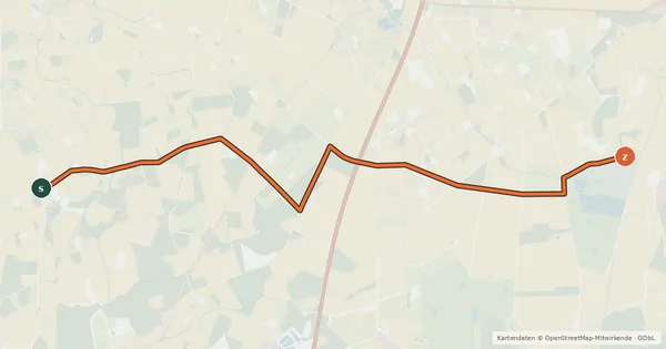 Kartenübersicht der Radroute Radroute 76-77