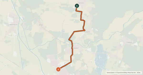 Kartenübersicht der Radroute Radroute 76-78
