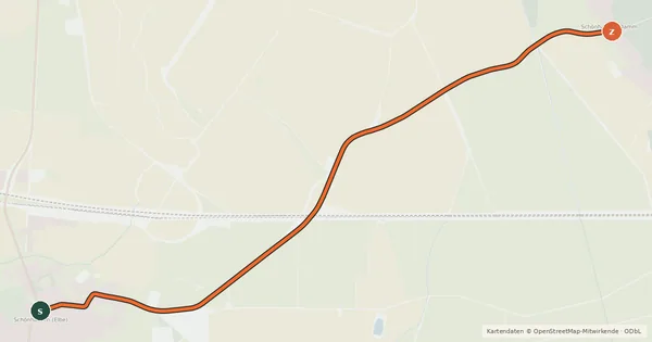 Kartenübersicht der Radroute Radroute 77-90